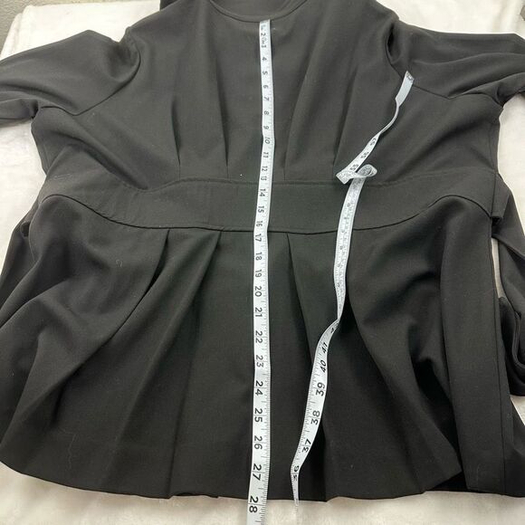 Calvin Klein Women's Size 2X Pleated And Belted Black Overcoat Dressy Shawl Coll - Picture 12 of 12